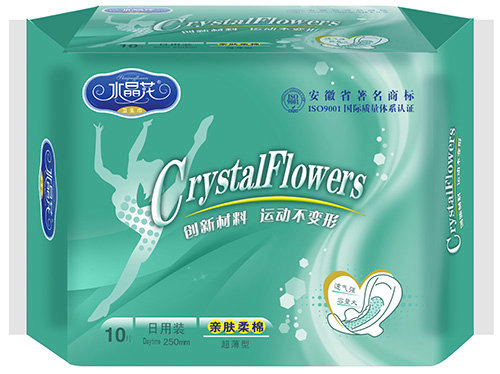 水晶花牌运动系列卫生巾日用10片亲肤柔棉装
